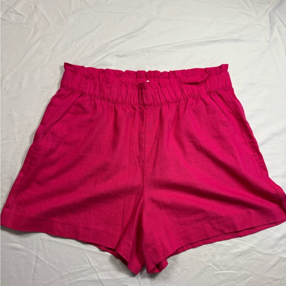 LOFT High Waist Fuchsia Shorts - Picture 1 of 3